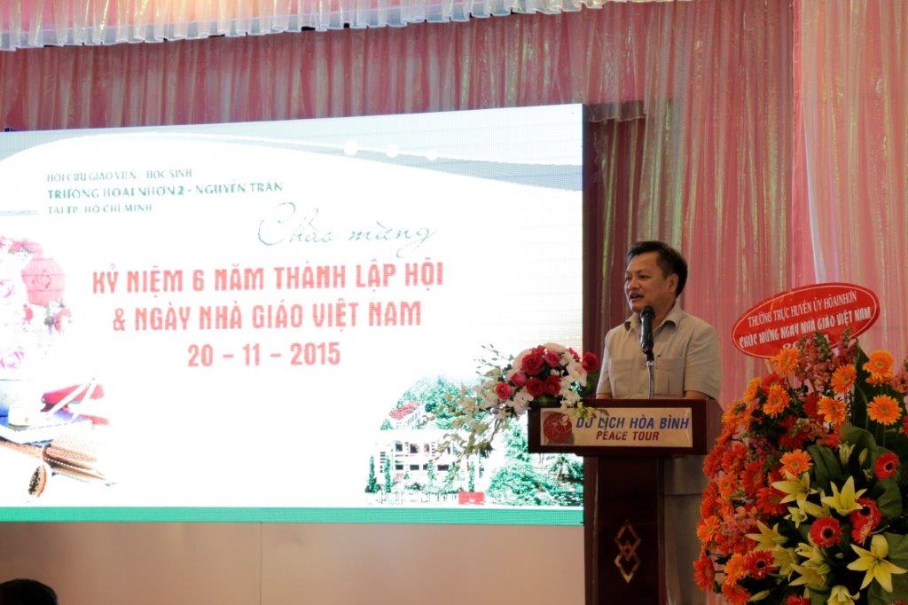 Ông Hoàng Cảnh- Chủ tịch hội đồng hương Bình Định tại TP Hồ Chí Minh phát biểu